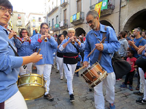 Fires 2017. La Diada Castellera a la plaça del Vi, amb els Marrecs de Salt, els Capgrossos de Mataró i els Minyons de Terrass