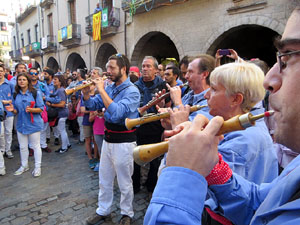 Fires 2017. La Diada Castellera a la plaça del Vi, amb els Marrecs de Salt, els Capgrossos de Mataró i els Minyons de Terrass