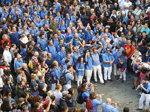 Fires 2017. La Diada Castellera a la plaça del Vi, amb els Marrecs de Salt, els Capgrossos de Mataró i els Minyons de Terrass