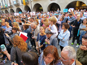 Concentració a la plaça del Vi en protesta per l'empresonament de Cuixart i Sánchez