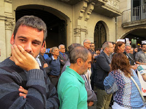 Concentració a la plaça del Vi en protesta per l'empresonament de Cuixart i Sánchez
