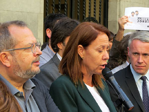 Concentració a la plaça del Vi en protesta per l'empresonament de Cuixart i Sánchez