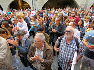 Concentració a la plaça del Vi en protesta per l'empresonament de Cuixart i Sánchez
