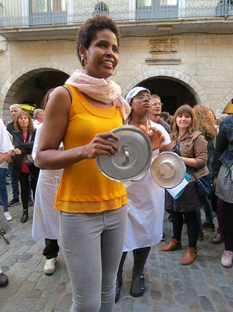 Manifestaci&oacute; dels treballadors dels establiments ve&iuml;ns
