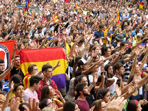 Manifestaci&oacute; 'Els col&middot;legis, sempre nostres!' davant la seu de la Generalitat de Catalunya