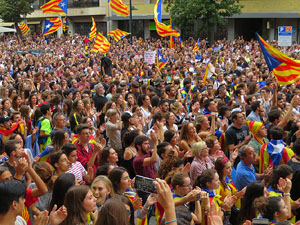 Manifestaci&oacute; 'Els col&middot;legis, sempre nostres!' davant la seu de la Generalitat de Catalunya