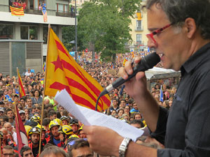 Manifestaci&oacute; 'Els col&middot;legis, sempre nostres!' davant la seu de la Generalitat de Catalunya