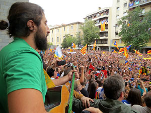Manifestaci&oacute; 'Els col&middot;legis, sempre nostres!' davant la seu de la Generalitat de Catalunya