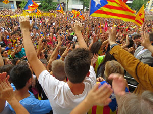 Manifestaci&oacute; 'Els col&middot;legis, sempre nostres!' davant la seu de la Generalitat de Catalunya