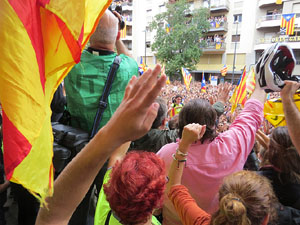 Manifestaci&oacute; 'Els col&middot;legis, sempre nostres!' davant la seu de la Generalitat de Catalunya