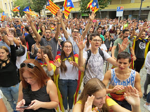 Manifestació 'Els col·legis, sempre nostres!' davant la seu de la Generalitat de Catalunya