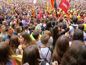 Manifestaci&oacute; 'Els col&middot;legis, sempre nostres!' davant la seu de la Generalitat de Catalunya