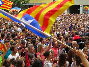 Manifestaci&oacute; 'Els col&middot;legis, sempre nostres!' davant la seu de la Generalitat de Catalunya