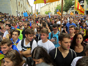 Manifestació 'Els col·legis, sempre nostres!' davant la seu de la Generalitat de Catalunya