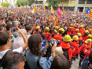 Manifestaci&oacute; 'Els col&middot;legis, sempre nostres!' davant la seu de la Generalitat de Catalunya