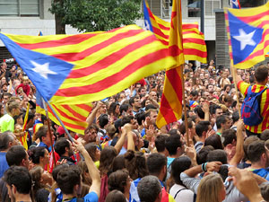 Manifestaci&oacute; 'Els col&middot;legis, sempre nostres!' davant la seu de la Generalitat de Catalunya
