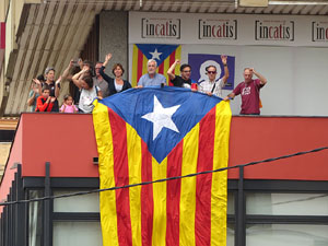 Manifestaci&oacute; 'Els col&middot;legis, sempre nostres!' davant la seu de la Generalitat de Catalunya