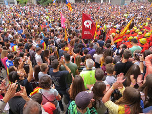 Manifestaci&oacute; 'Els col&middot;legis, sempre nostres!' davant la seu de la Generalitat de Catalunya