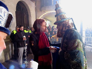 La Cavalcada de Reis 2018. Arribada del seguici a la pla&ccedil;a del Vi