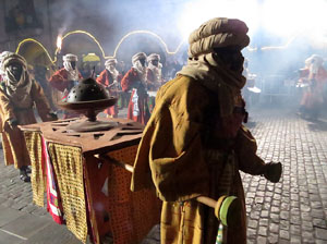 La Cavalcada de Reis 2018. Arribada del seguici a la pla&ccedil;a del Vi