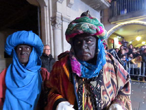 La Cavalcada de Reis 2018. Arribada del seguici a la pla&ccedil;a del Vi