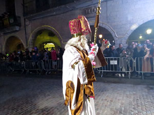La Cavalcada de Reis 2018. Arribada del seguici a la pla&ccedil;a del Vi