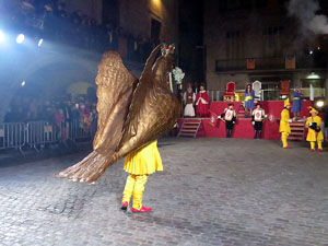 La Cavalcada de Reis 2018. Arribada del seguici a la pla&ccedil;a del Vi
