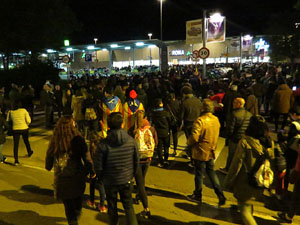 Vaga general 8 de novembre. Tall de les vies del TGV a Girona