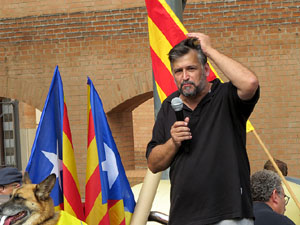 Marxa pagesa. Concentraci&oacute; de 500 tractors als carrers de Girona