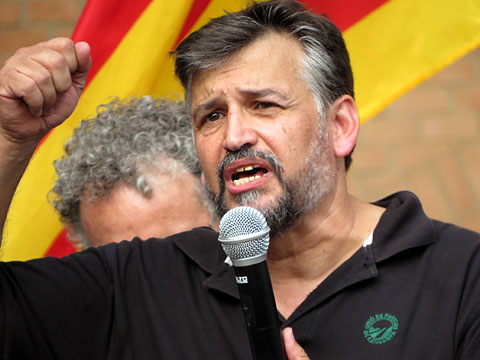 El coordinador nacional d'Uni&oacute; de Pagesos, Joan Caball, durant la seva crida