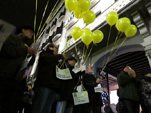 Concentraci&oacute; per la llibertat dels presos pol&iacute;tics a la pla&ccedil;a del Vi