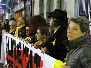 Concentraci&oacute; per la llibertat dels presos pol&iacute;tics a la pla&ccedil;a del Vi