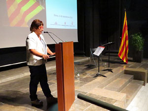 Diada Nacional 2017. Acte institucional a l'Auditori Josep Irla, amb parlaments de Marta Madrenas, Ferm&iacute; Santamaria i Dolors Bassa