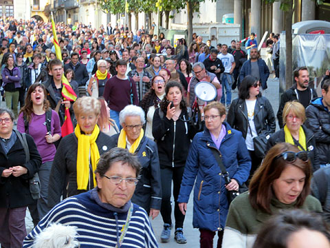La manifestaci&oacute; al carrer de Santa Clara