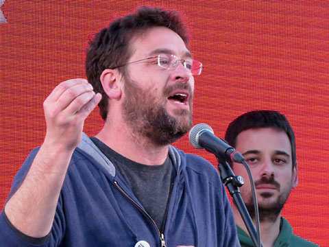 Albano-Dante Fach&iacute;n i Lluc Salellas durant els parlaments