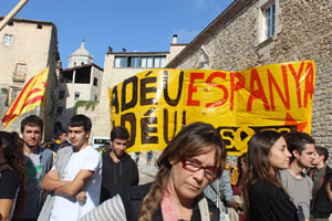 Concentració per la llibertat dels presos polítics a la plaça del Vi