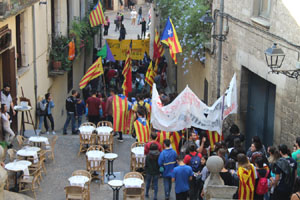 Concentració per la llibertat dels presos polítics a la plaça del Vi