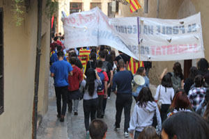 Concentració per la llibertat dels presos polítics a la plaça del Vi