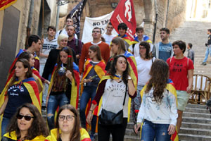 Concentració per la llibertat dels presos polítics a la plaça del Vi