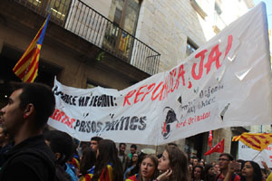 Concentració per la llibertat dels presos polítics a la plaça del Vi