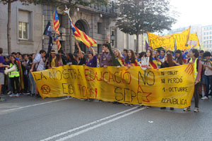 Concentració per la llibertat dels presos polítics a la plaça del Vi