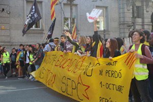 Concentració per la llibertat dels presos polítics a la plaça del Vi