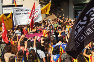Concentració per la llibertat dels presos polítics a la plaça del Vi