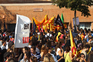 Concentració per la llibertat dels presos polítics a la plaça del Vi