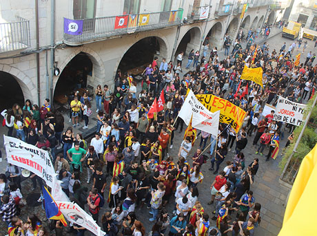 Vaga d'estudiants i treballadors de la Universitat de Girona