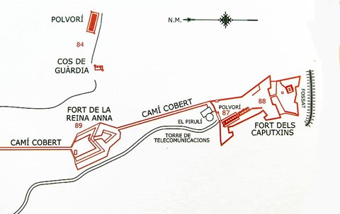 Pl&agrave;nol del fort dels Caputxins