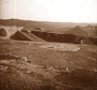 Vista parcial del castell de Montjuïc. 31-12-1922