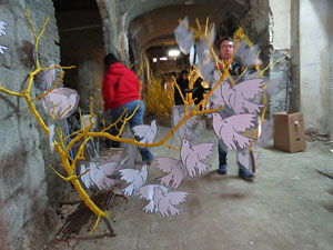 Temps de Flors 2018. Instal&middot;lacions 'El Bosc de la Llibertat' a la pla&ccedil;a del Vi, carrer Ciutadans i pla&ccedil;a de l'Oli