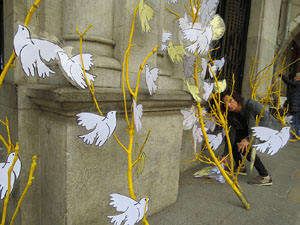 Temps de Flors 2018. Instal&middot;lacions 'El Bosc de la Llibertat' a la pla&ccedil;a del Vi, carrer Ciutadans i pla&ccedil;a de l'Oli