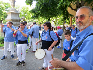 Temps de Flors 2018. Diada Castellera a la pla&ccedil;a de Sant Feliu amb els Marrecs de Salt, els Xics de Granollers, i els Sagals d�Osona